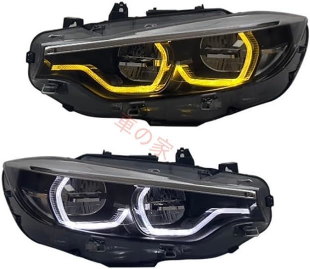 フロントヘッドランプアセンブリ BMX F32 F33 F36 F80 F82 M3 M4 Lci 2014以降対応 ハイローフォグターンシグナルランプ イエローホワイト DRLヘッドライトコンビネーション For lci 6pin