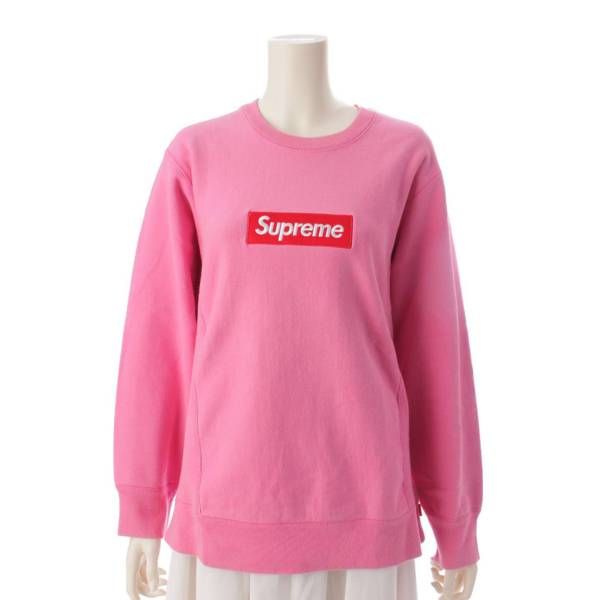 シュプリーム 15AW Box Logo Crewneck ボックス ロゴ クルーネック スウェット トレーナー ピンク