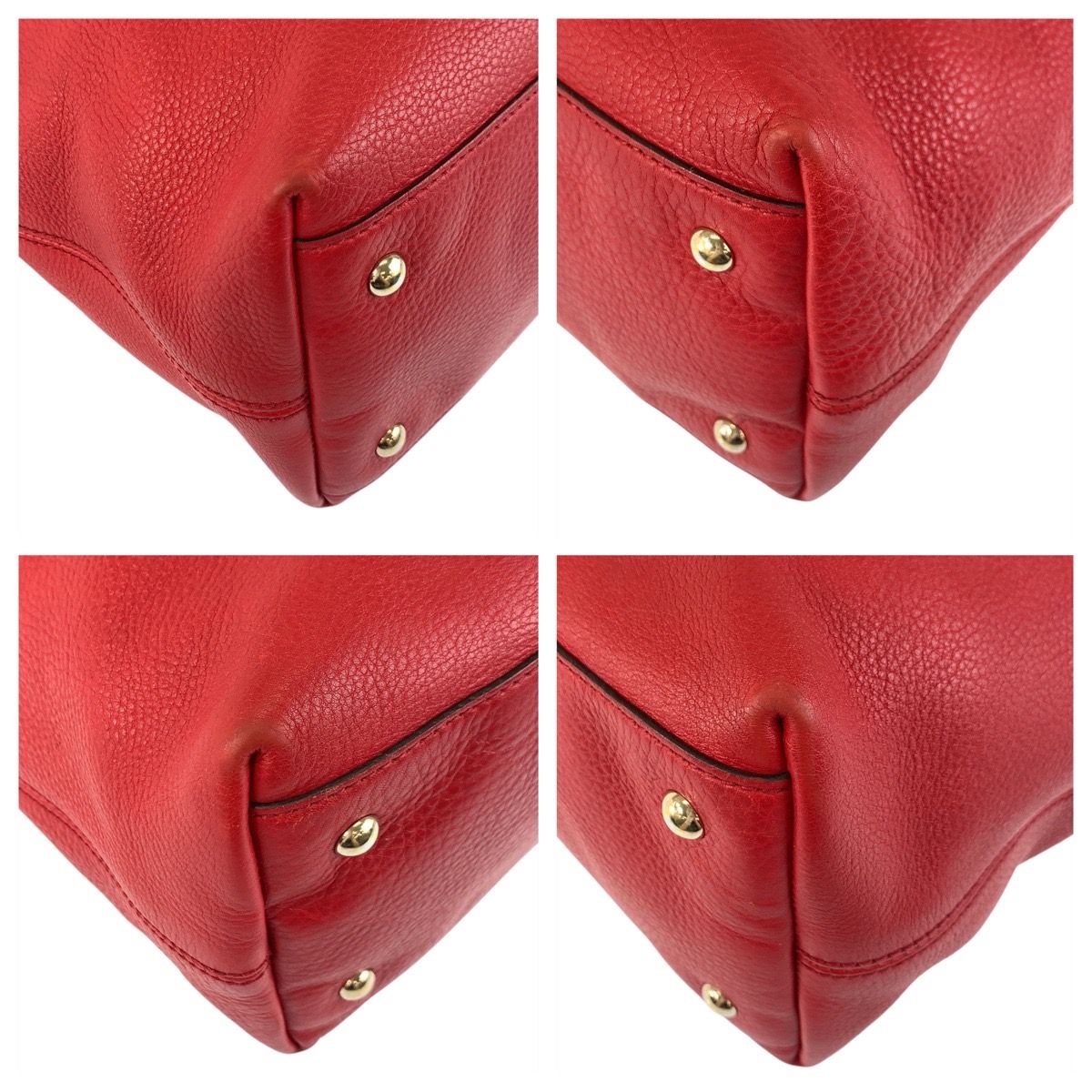 美品 GUCCI グッチ ソーホー レッド ゴールド金具 レザー 282303  