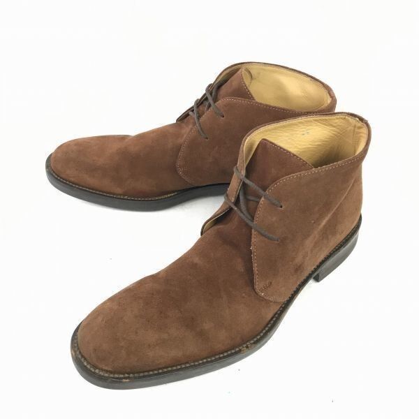 GIANCARLO MORELLI ジャンカルロモレリ スエード本革 マッケイ製法 チャッカブーツ 43 27.5-28.0 茶 オールレザー◆WB48-1