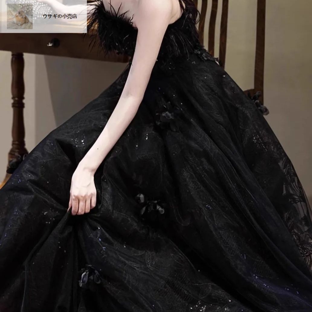 ブラックオフショルダー ロングドレス Tika キャバ ドレス ロングドレス ロング ワンピース オフ