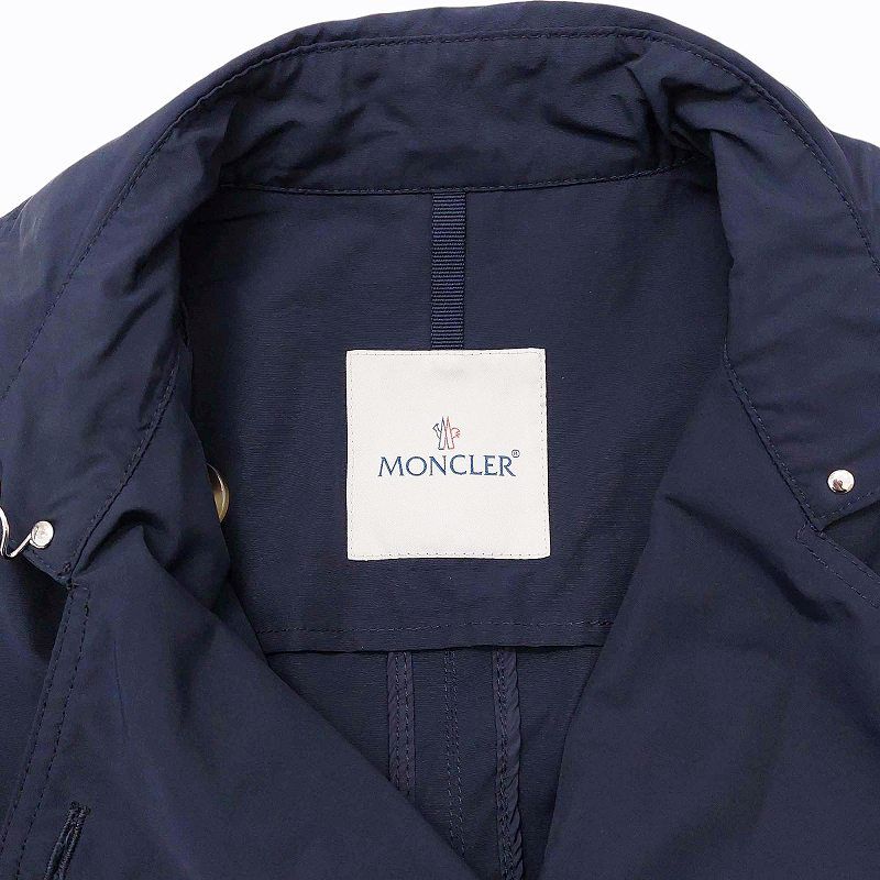 モンクレール MONCLER EUPHRASIE スプリングトレンチコート ジャケット ミディアム丈 ネイビー 0 Sサイズ相当 0410