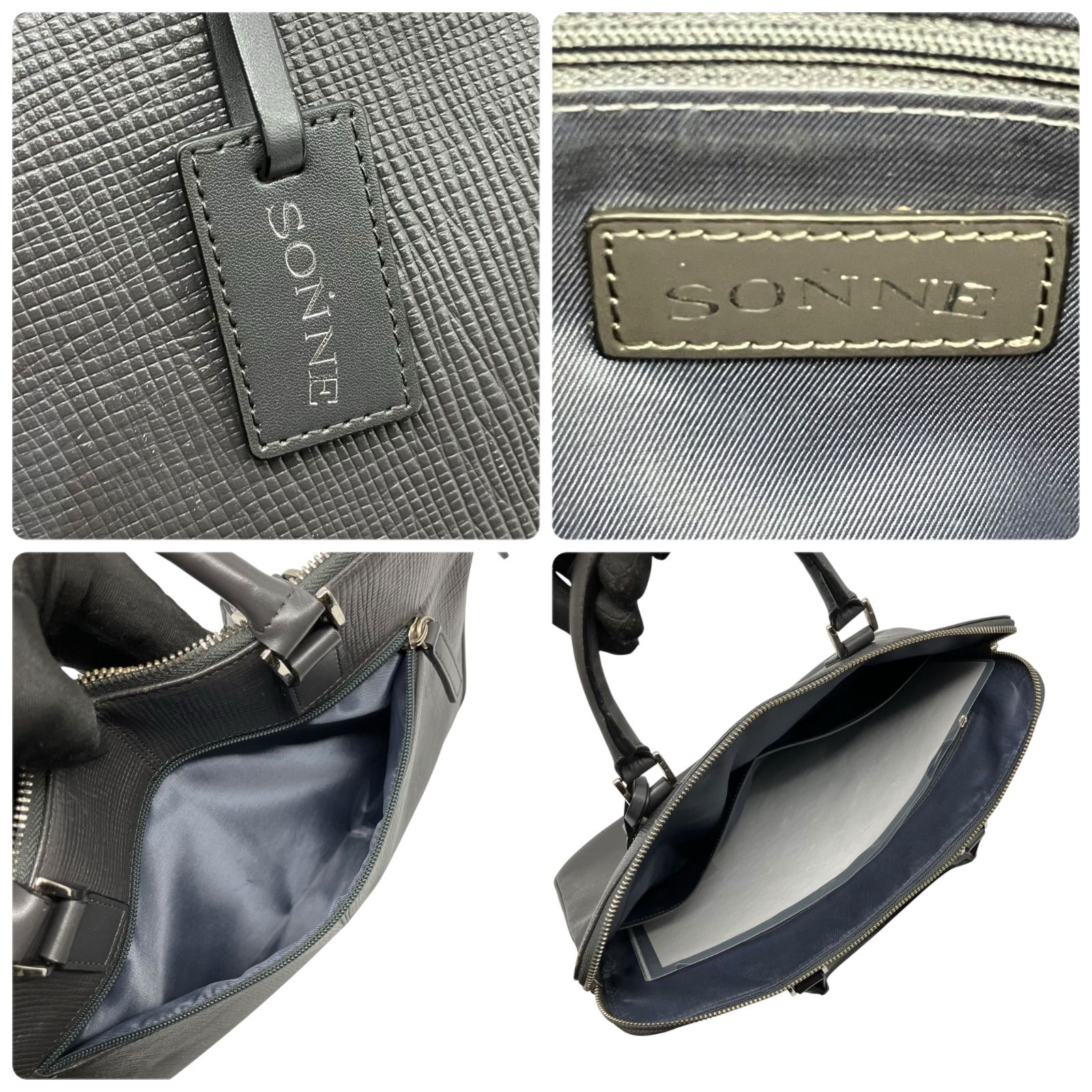 SONNE ブリーフケース スリム レザー グレー A4 1425 - メルカリ