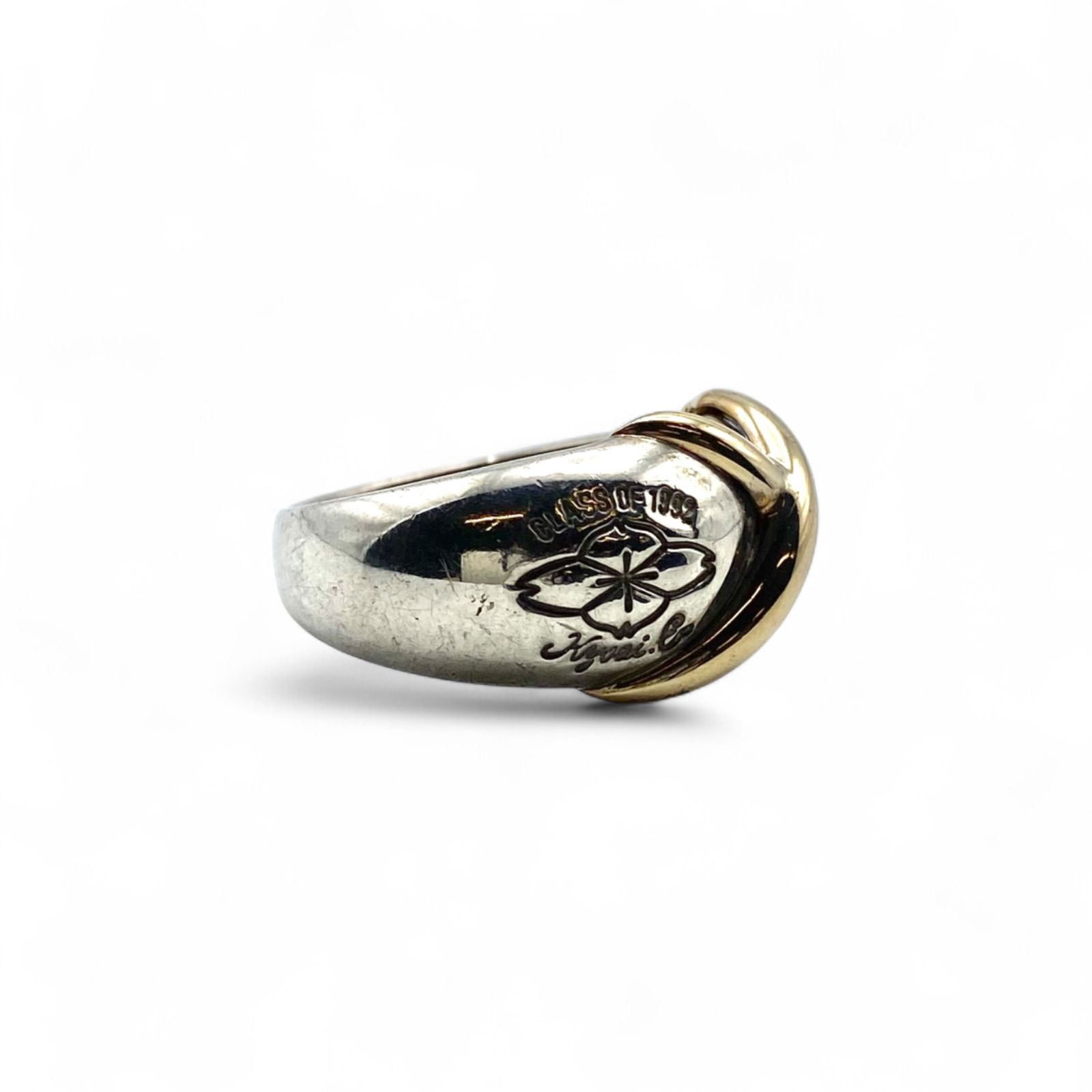 至高の逸品】K18 ゴールド 金 Silver 刻印 90s Vintage Design Ring