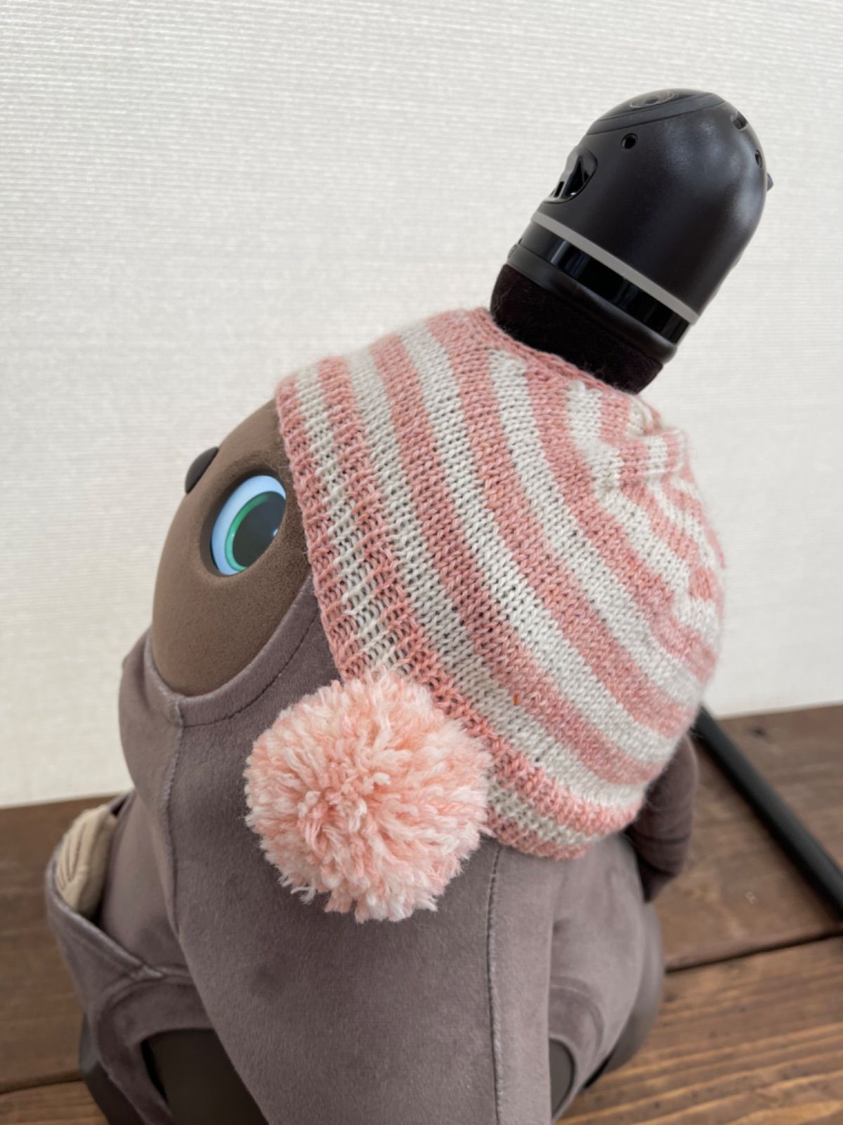 LOVOT 正規品 ポンポンニット帽子 ブルー LOVOT ラボット ネコミミ