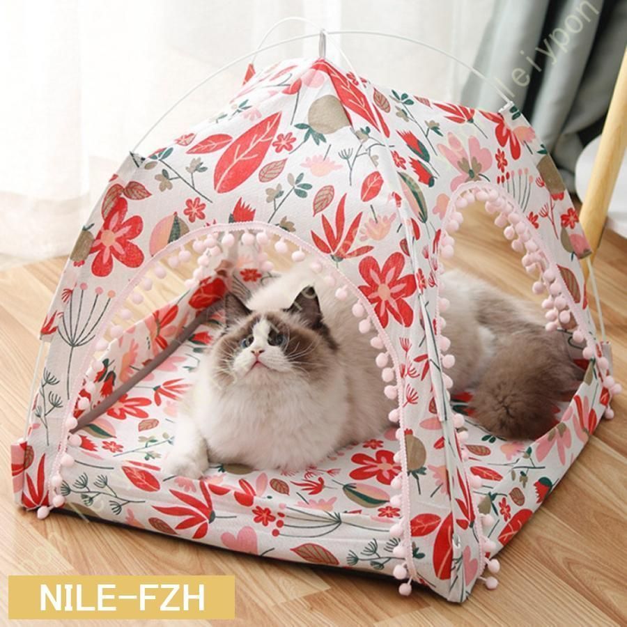 猫 テント ベッド 室内 屋外 防水 ドーム ペットテント 折りたたみ 組み立て簡単 ペットベッド 猫 犬 ベッド ケージ用 ドーム型ペッ