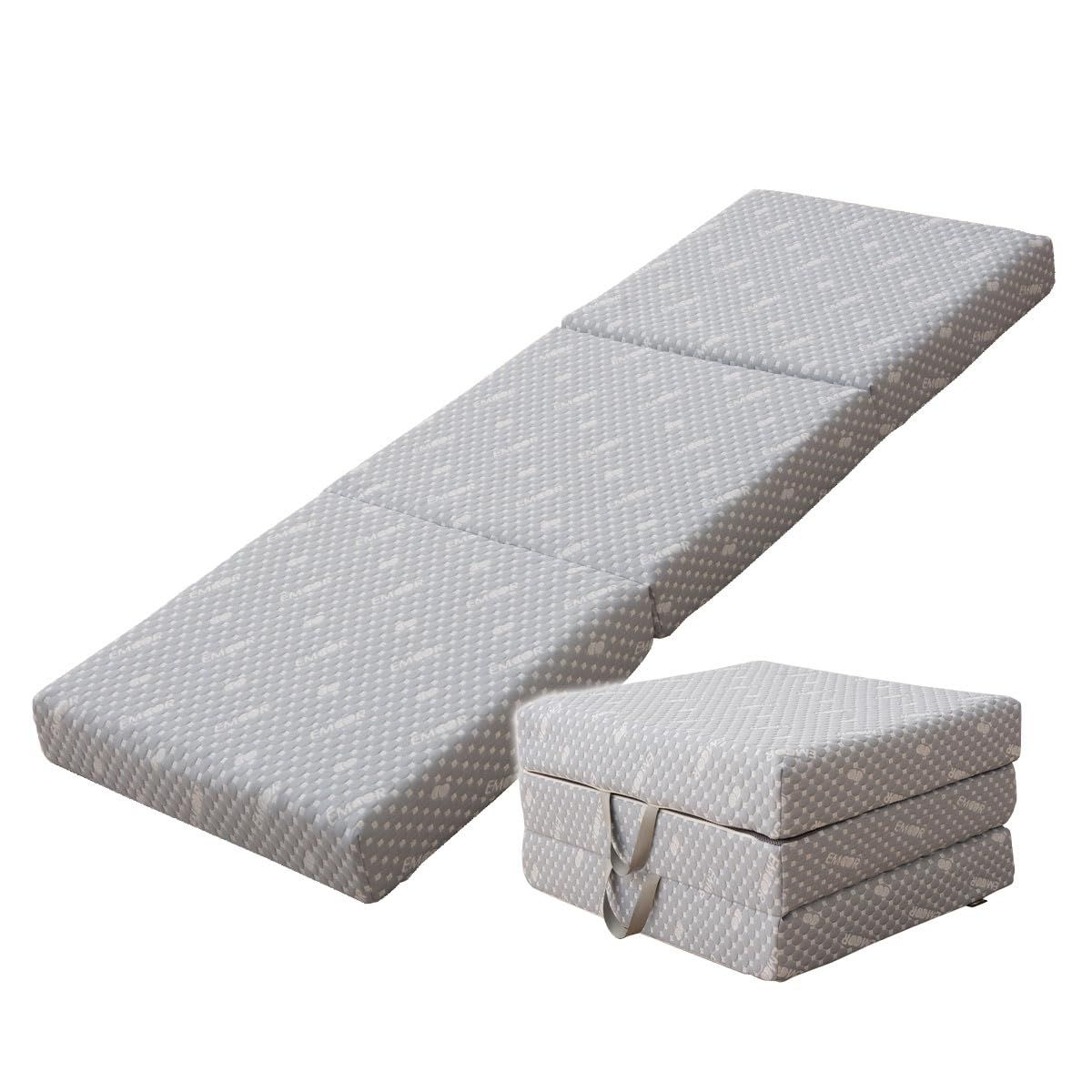 エムール ごろ寝マット 長座布団 Lサイズ コンパクトマットレス 高反発 三つ折り お昼寝マット 車中泊