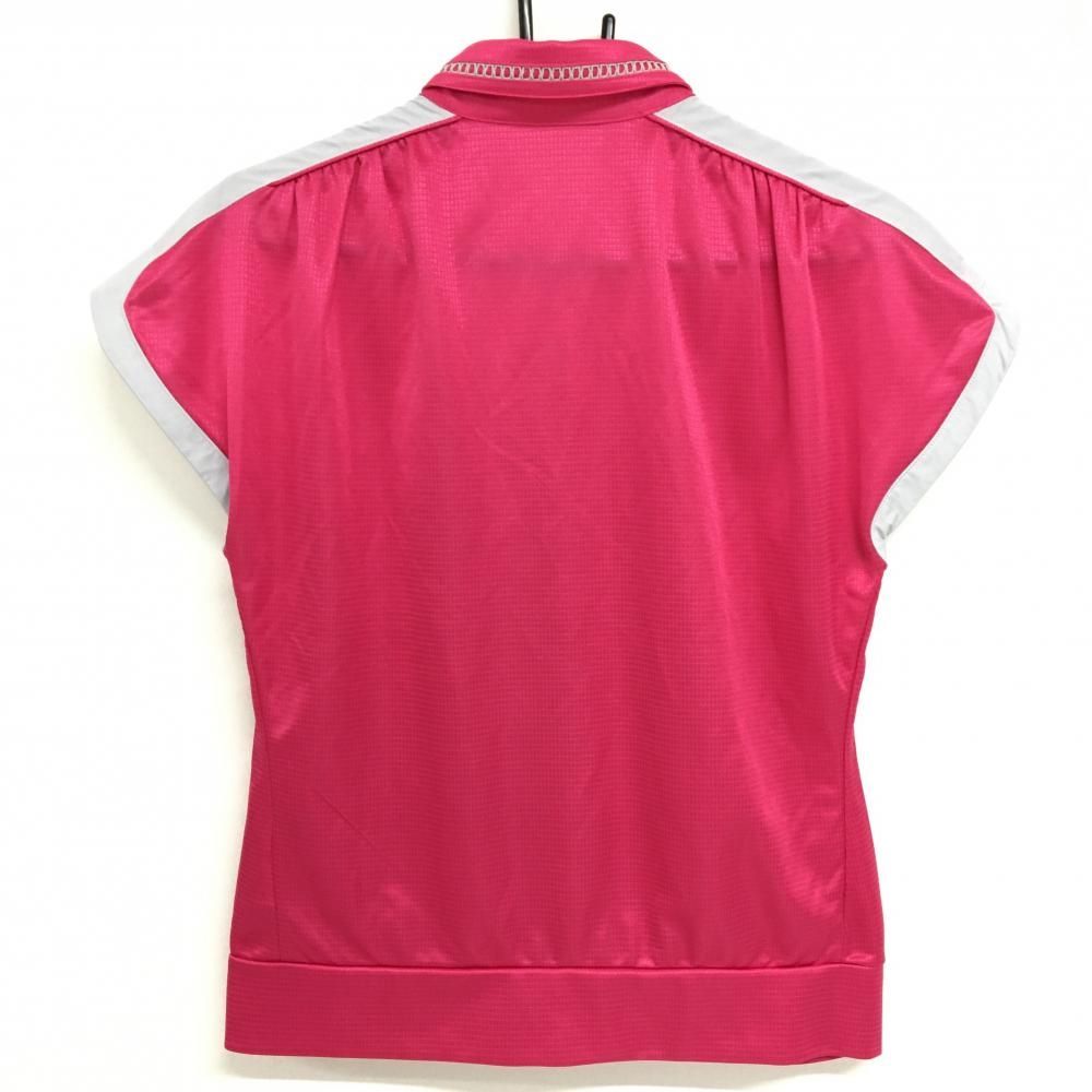 超美品】ヒールクリーク 半袖シャツ ピンク×グレー 地模様 肩切替