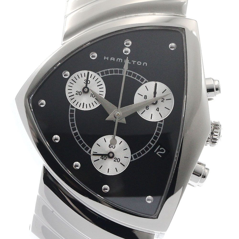 【月初特価】HAMILTON H244121 ベンチュラ クロノグラフ メンズ ハミルトン ベンチュラ クロノグラフ H244121 黒文字盤 メンズ