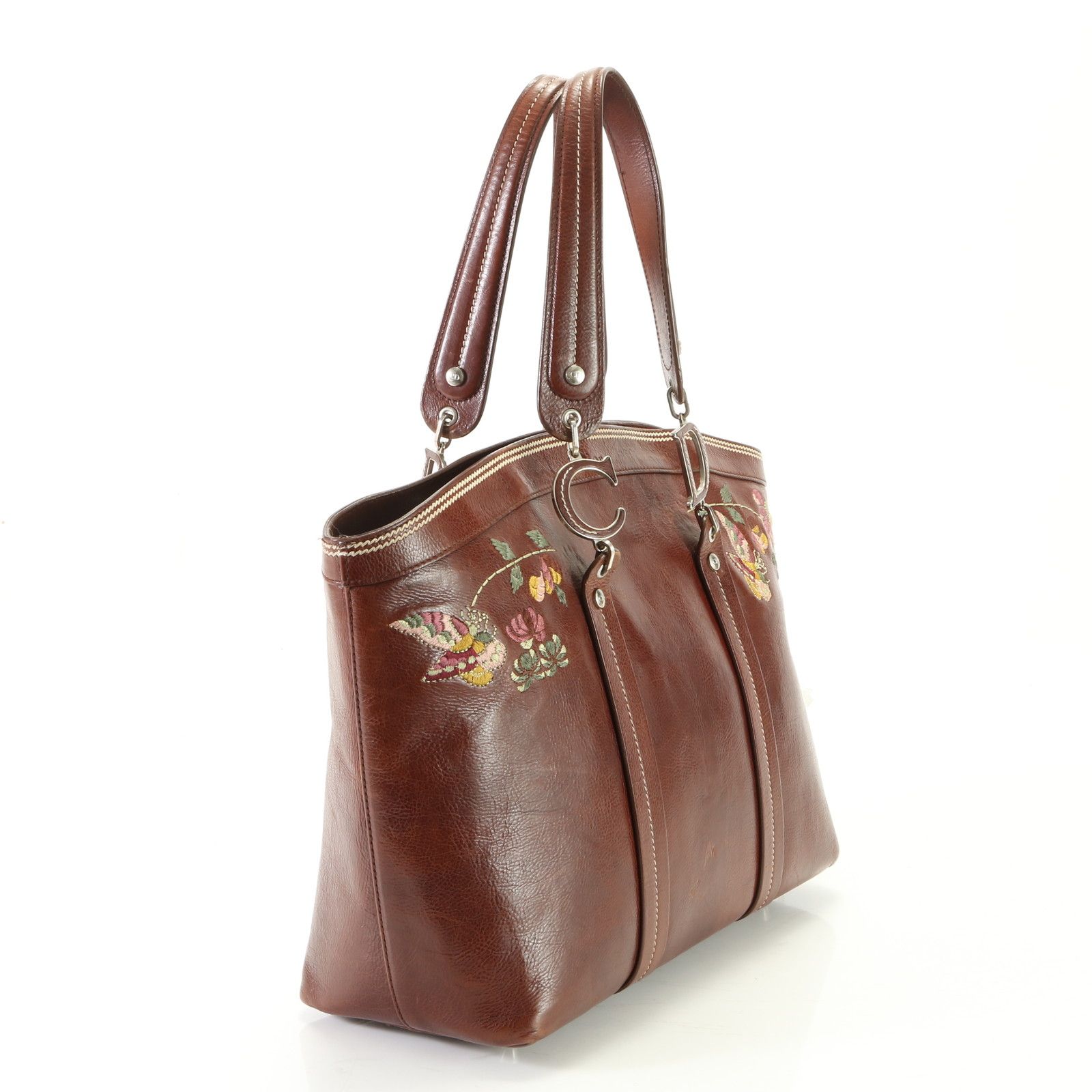 美品 ヴィンテージ クリスチャンディオール 花 フラワー 蝶 刺繍