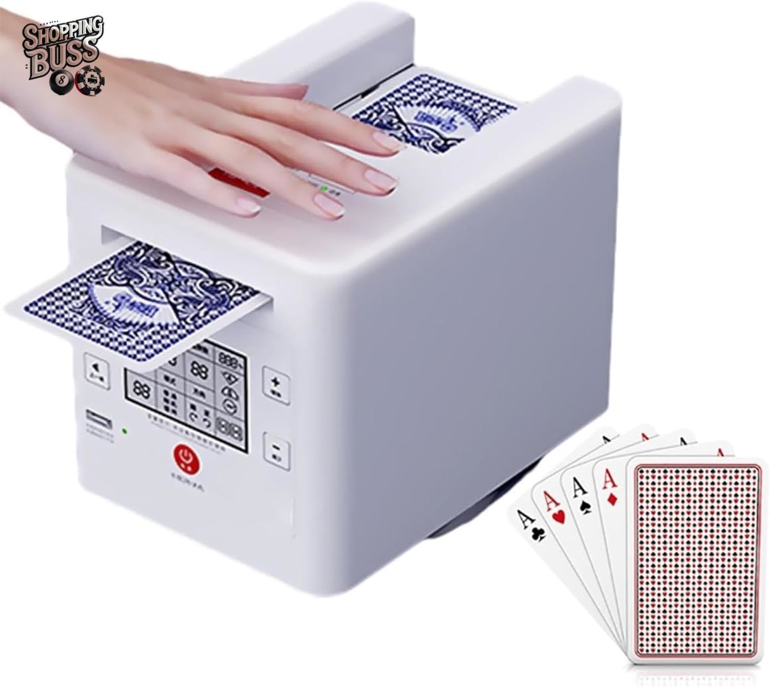 カードシャッフルディーラー、自動シャッフルとディーラーオールインワン、カードディーリングマシン4デッキ、カジノゲーム用360度回転電子カードディーラーマシン、ブラックジャックテ