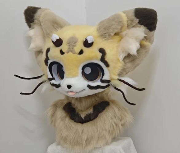ファースーツ 着ぐるみセット NO.255 猫 黄色 ケモノ ファースーツ 全頭ヘッド ぬいぐるみ コスプレ コスチューム WWW_TRAVELLANDINDIA_COM