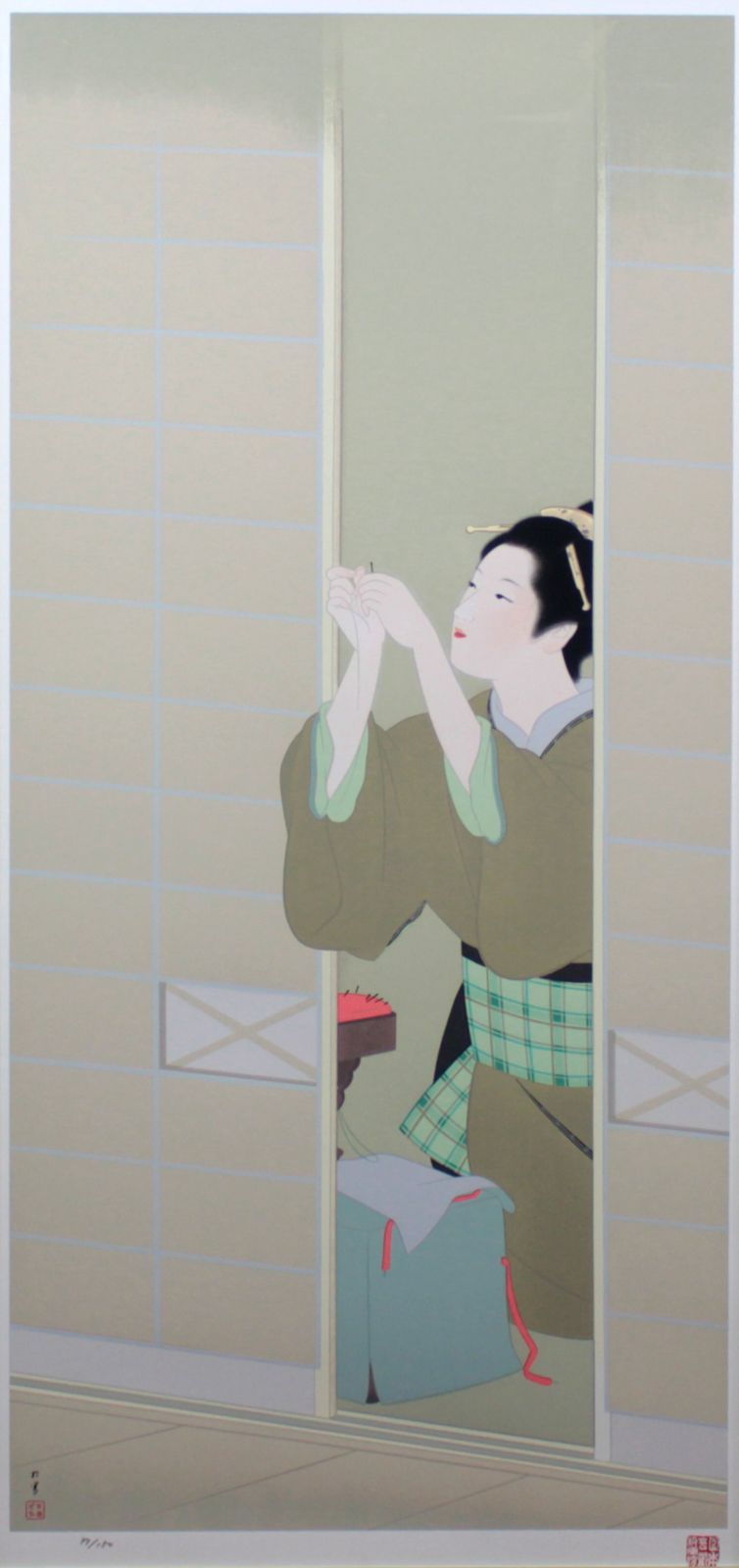 上村松園『夕暮』シルクスクリーン【真作保証】 絵画 上村松園『夕暮』シルクスクリーン【真作保証】 絵画 - メルカリ