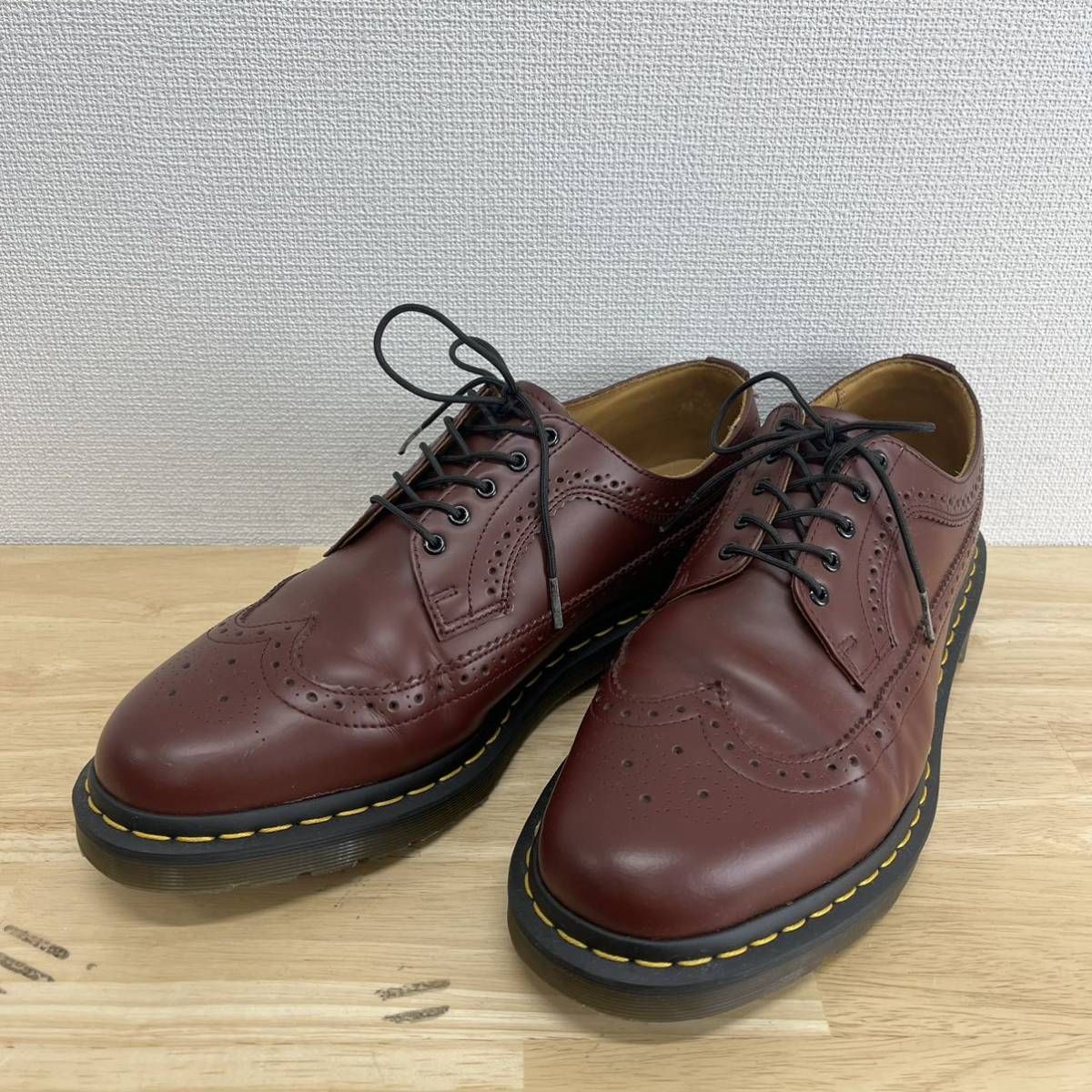 試着のみ　ドクターマーチン　3989 ウィングチップ ブラウン MADE IN ENGLAND Dr.Martens 3989ウイングチップ5ホールシューズ