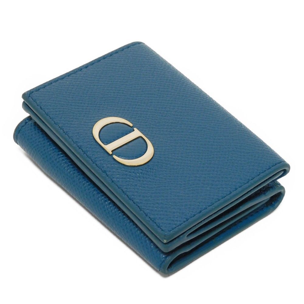 クリスチャンディオール モンテーニュ 三つ折り財布 ライトブルー CD
