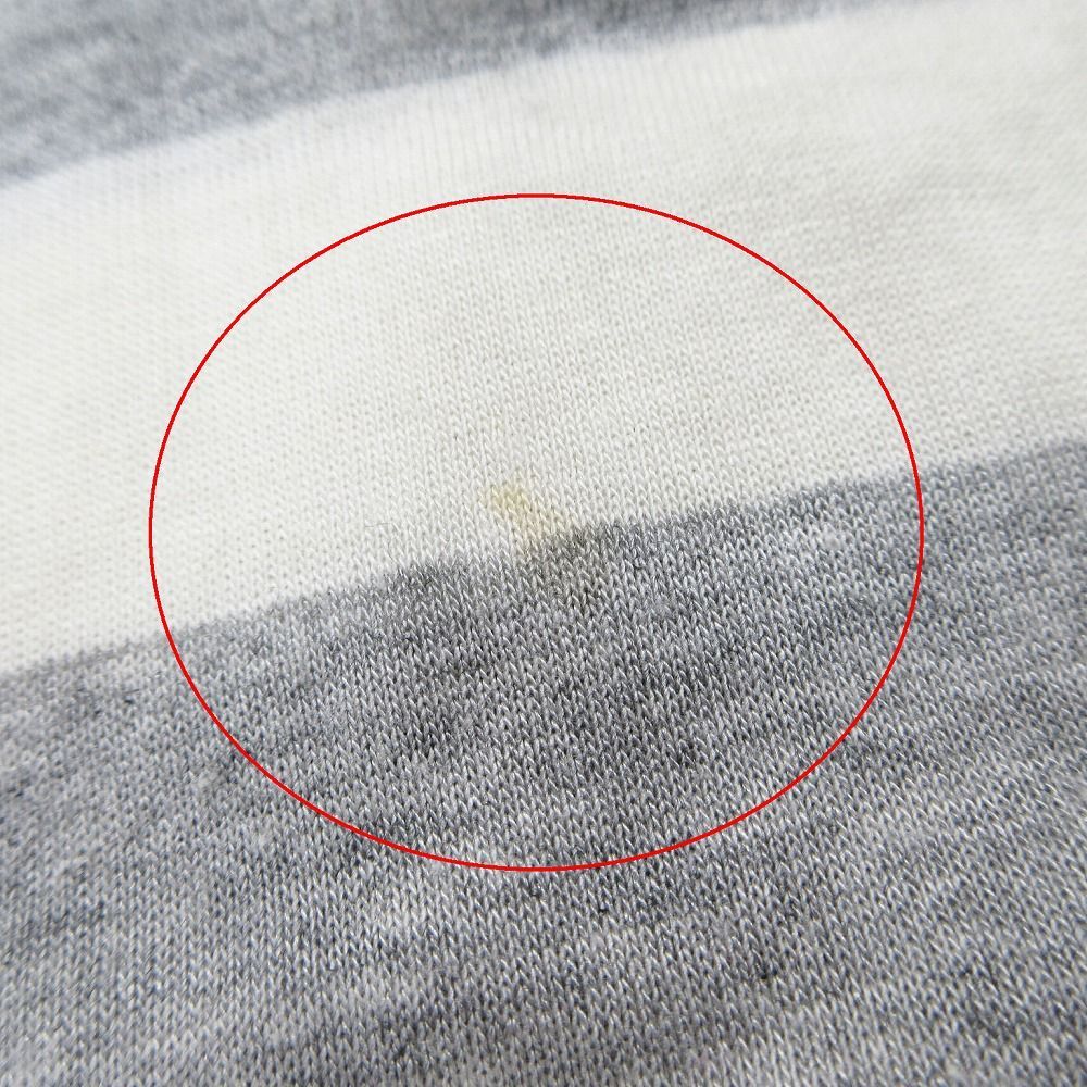 ディオール オム Dior HOMME BEE 刺繍 シルク混 ボーダー Tシャツ カットソー トップス 0E3362780201 ホワイト グレー ur94 【中古】 ディオール オム Dior HOMME BEE 刺繍 シルク混 ボーダー T