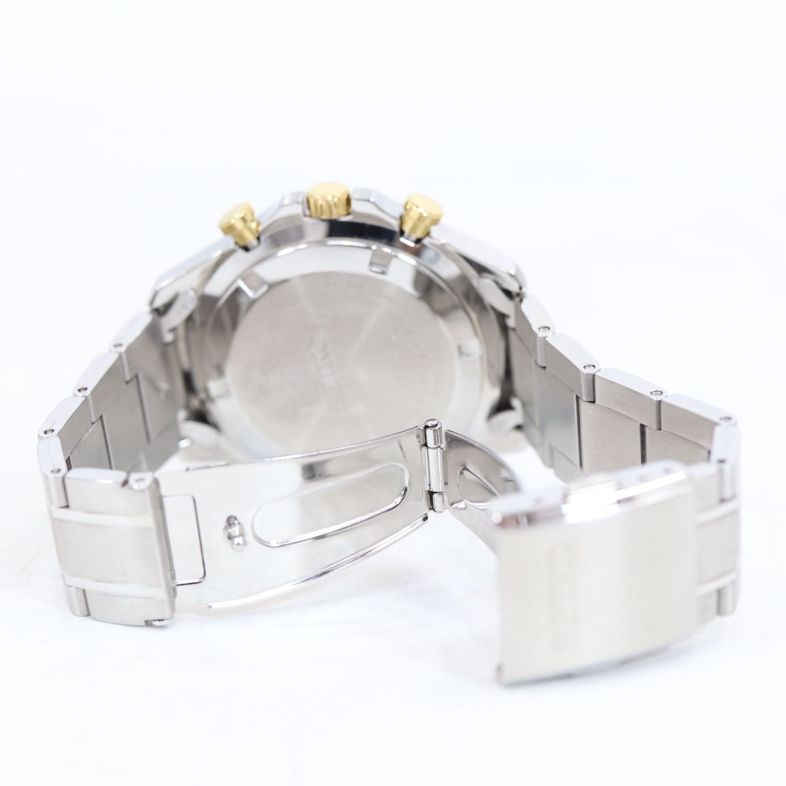 セイコー SEIKO クロノグラフ SBTR015 8T63-00D0 ブラック ゴールド 