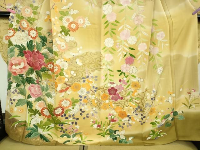 平和屋着物□極上 色留袖 駒刺繍 宝尽くし 金彩 蜂蜜色地 逸品 CZAA2945s5