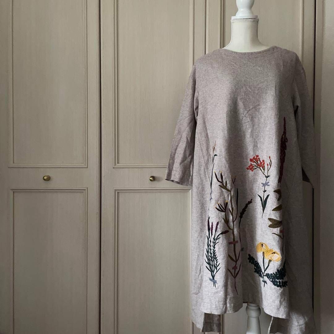 21 アトリエドゥサボン atelierdusavon ワンピース 花柄 刺繡 お呼ばれ デート オフィスカジュアル 食事会