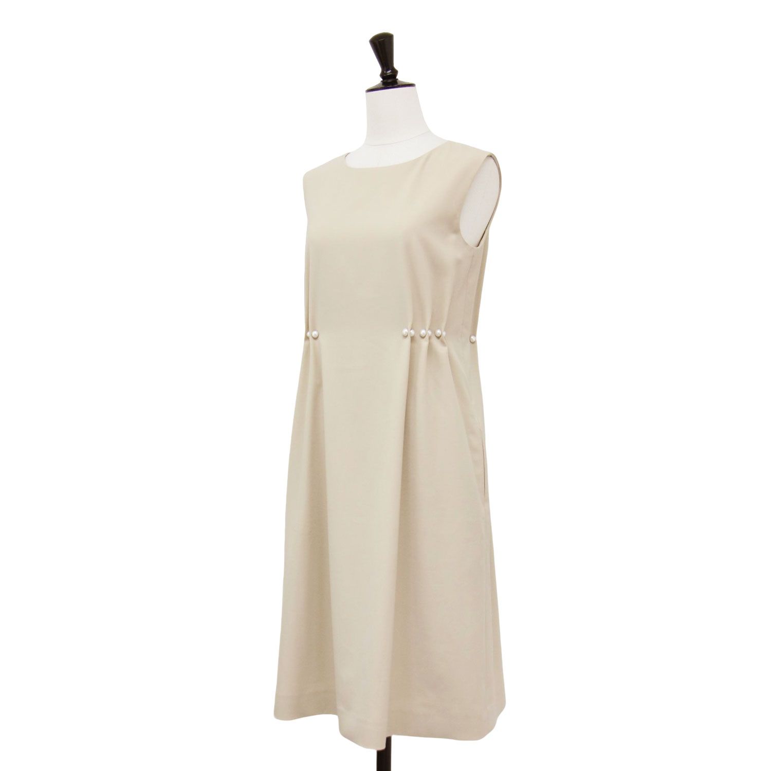 美品】Rene ルネ ワンピース ベージュ サイズ:34(XS) | パール タック
