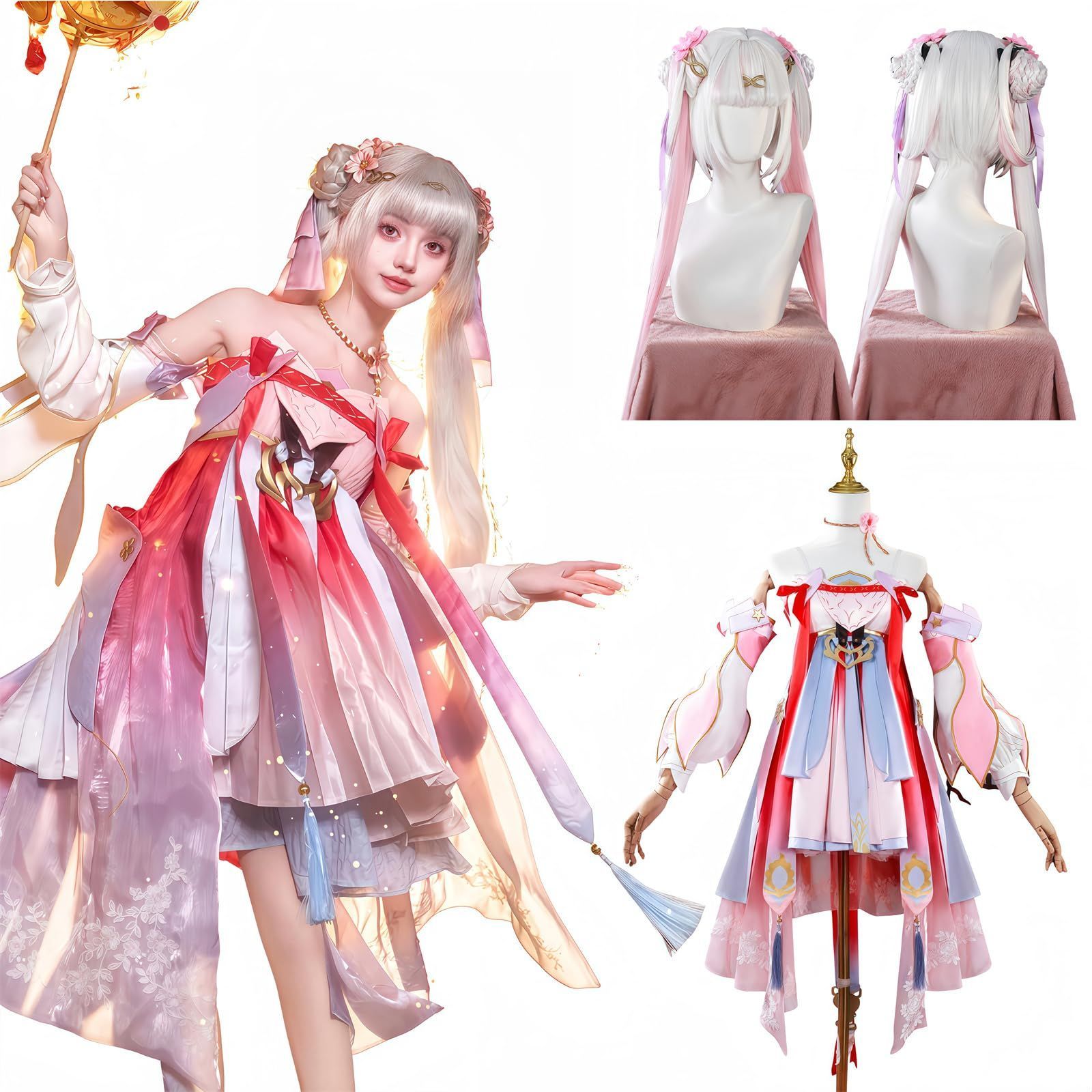 Color:今汐 桃夭灼灼 ウィッグ付き_Size:XL [NOKIJP] 鳴潮