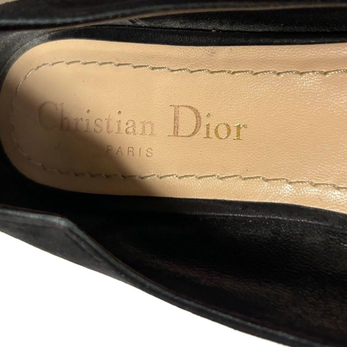 DIOR/ChristianDior(ディオール/クリスチャンディオール) フラットシューズ 36 レディース - 黒×レッド ハート スエード×レザー