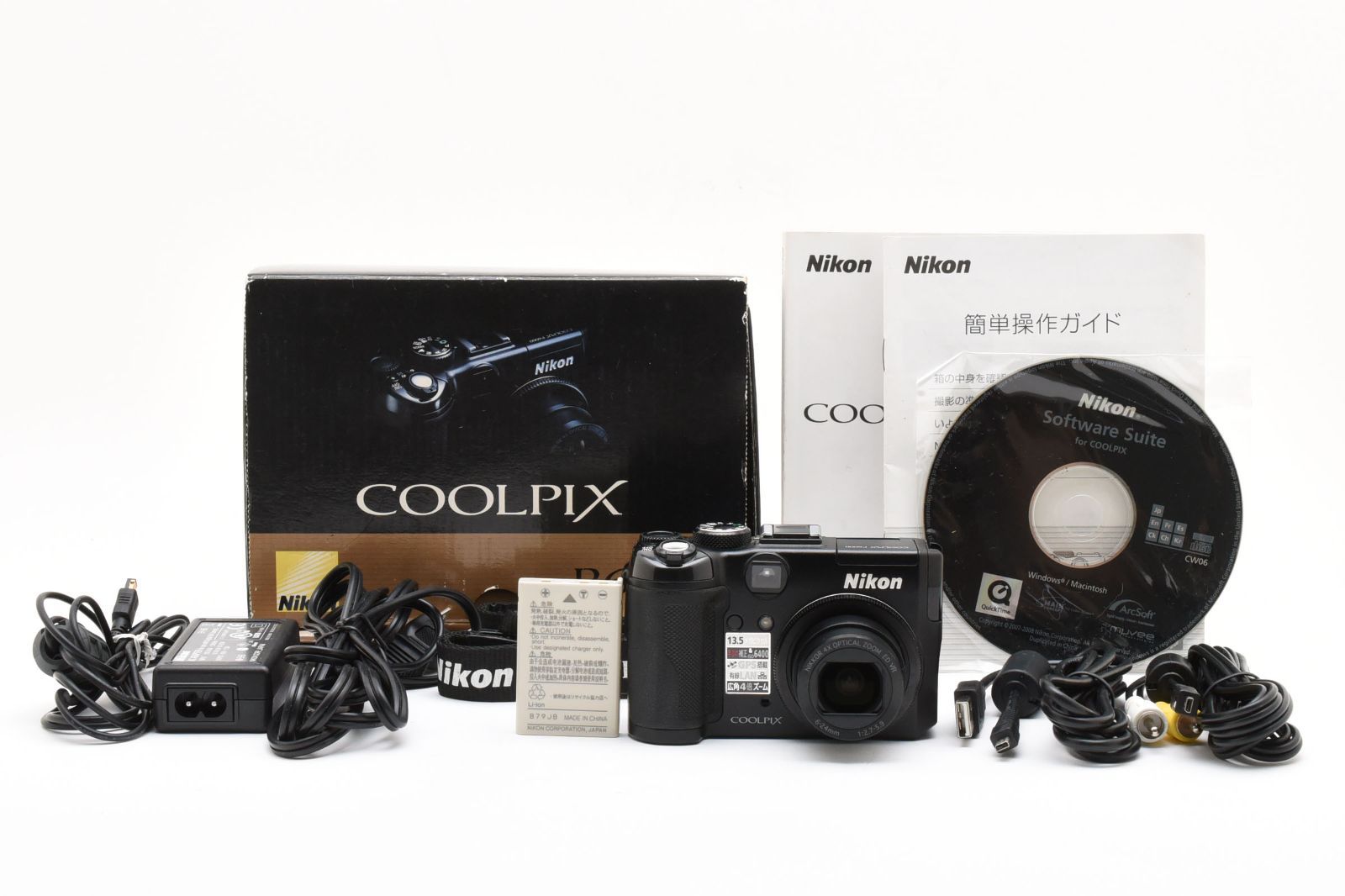 4743 【良品】 Nikon COOLPIX P6000 Black Digital Camera 13.5MP ニコン コンパクトデジタルカメラ 0427