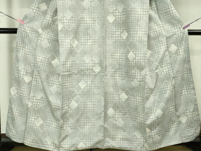 平和屋本店□極上 本場大島紬 白大島 菱文 田畑織物謹製 証紙付き 逸品  