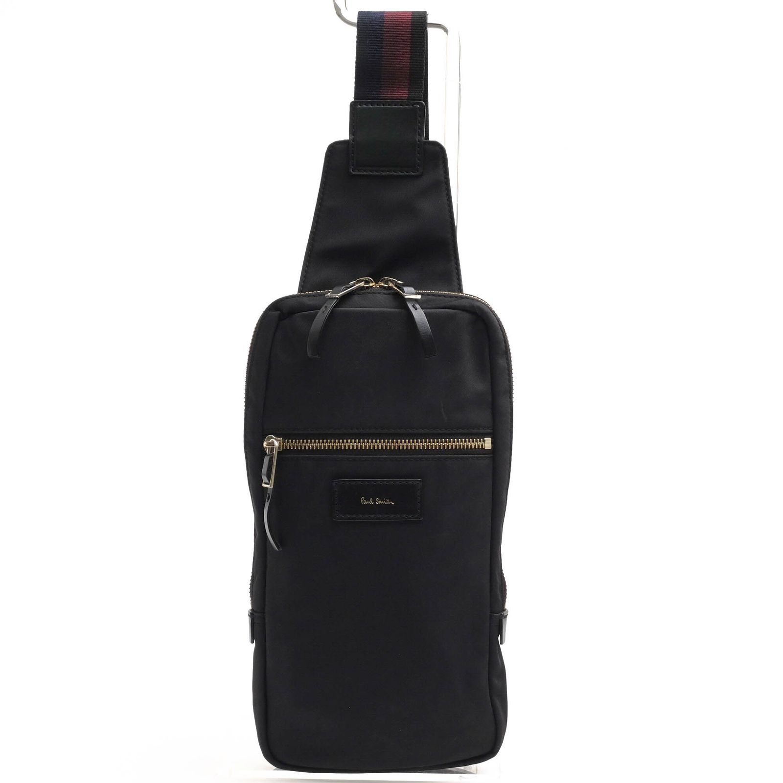 ポールスミス Paul Smith バッグ ショルダーバッグ 鞄 メンズ 男性 男性用 ナイロン レザー 革 本革 ブラック 黒 PSN210 LIGHTWEIGHT NYLON BODY BAG ライトウェイトナイロン ウェビング ストライプ ボディバッグ