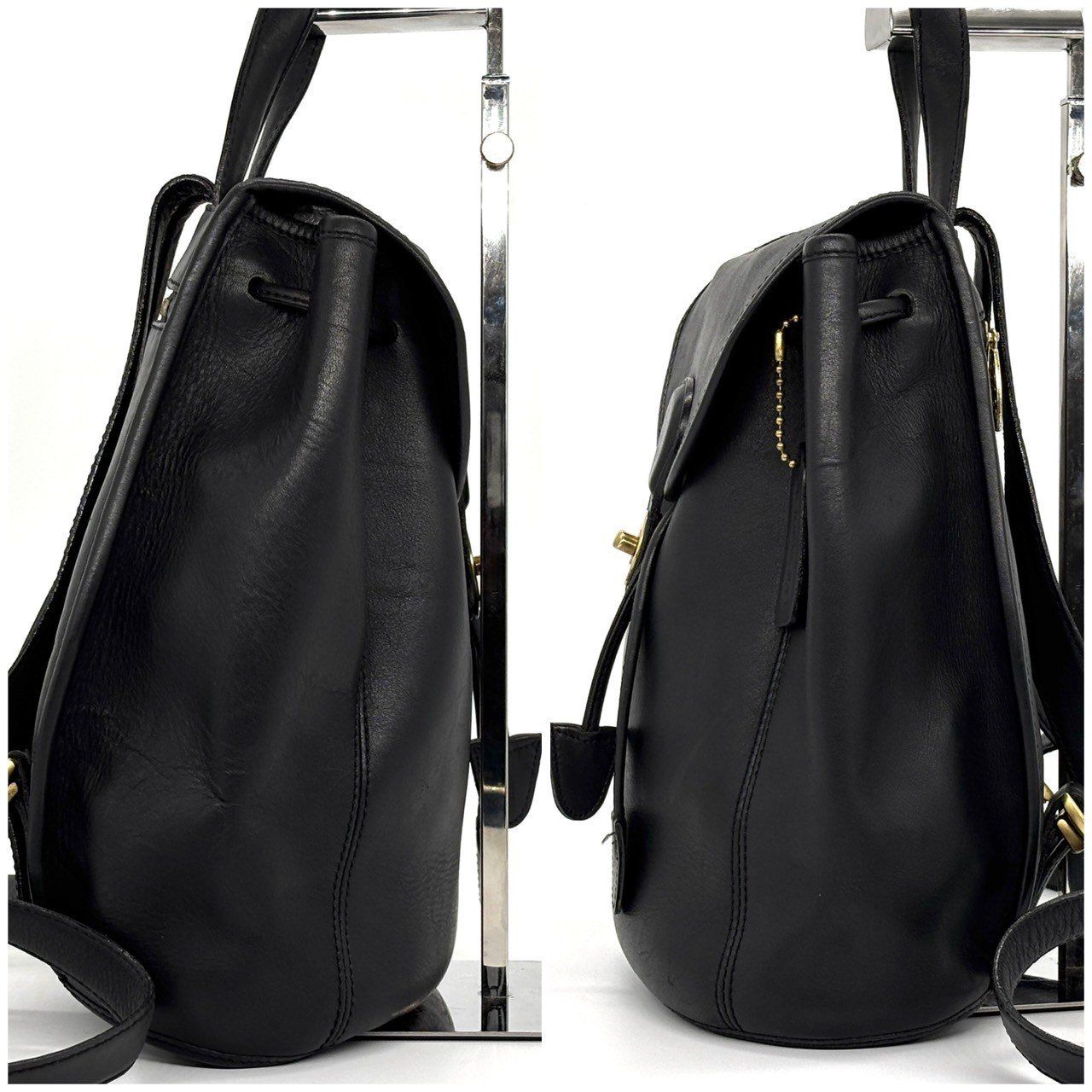 ⭐︎希少⭐︎オールドコーチ リュック ターンロック 巾着 黒 レザー 2way 美品 オールドコーチ リュック ターンロック グラブタンレザー