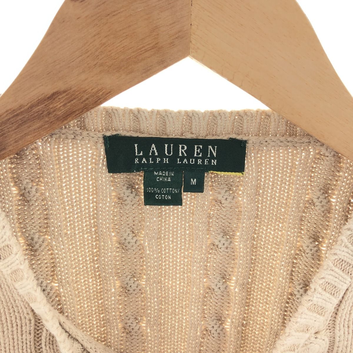 Ralph Lauren - 古着 ラルフローレン Ralph Lauren LAUREN RALPH LAUREN ケーブル編み コットンニットセーター レディースM相当 /eaa382262 POLO RALPH LAUREN ニット セーター ケーブルニット コットン