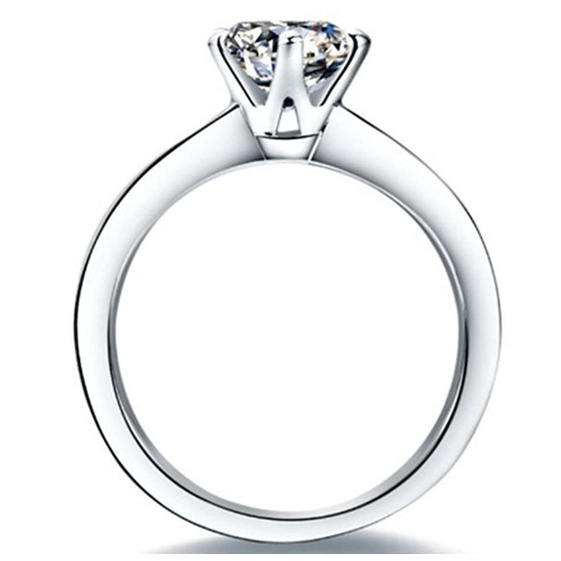 新着商品 19 本物のスターリングシルバー1CT輝くダイヤモンドの女性結婚指輪ホワイトゴールドカバー永遠に続く