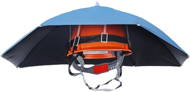 IMPACT Online Heat Protection Helmet Sun Umbrella Parasol Visor Attachment Heatstroke Prevention Outdoor (Blue, 70 Heatstroke Protection)