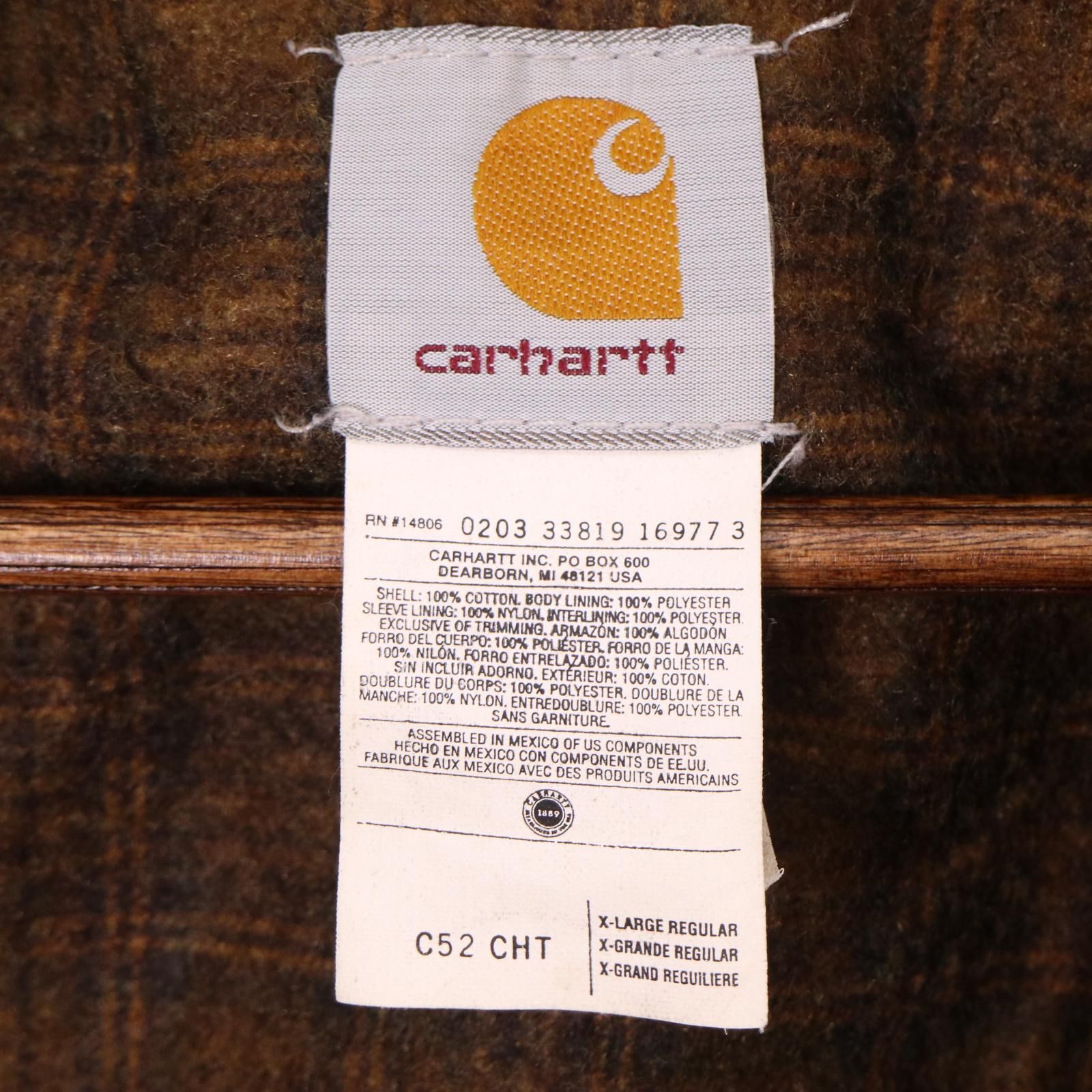00年代 Carhartt カーハート ダックカバーオール ワーク ブラウン