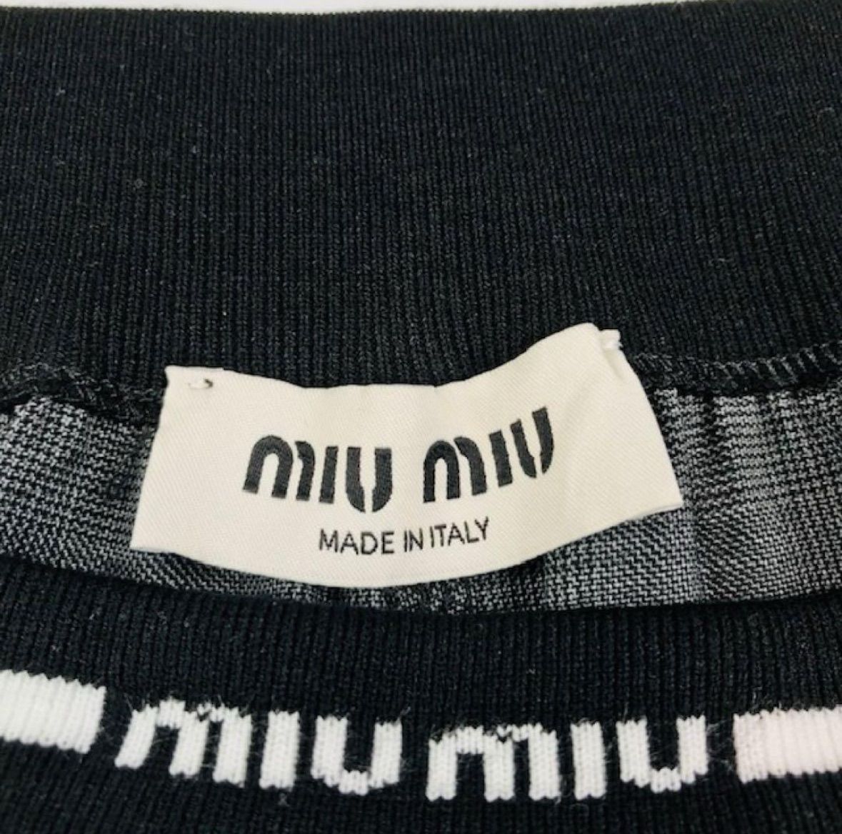 極美品★ミュウミュウ・インターシャ編みロゴ バミューダ ショーツ(38) 極美品☆miumiu・ミュウミュウ レディース グレンプレイド