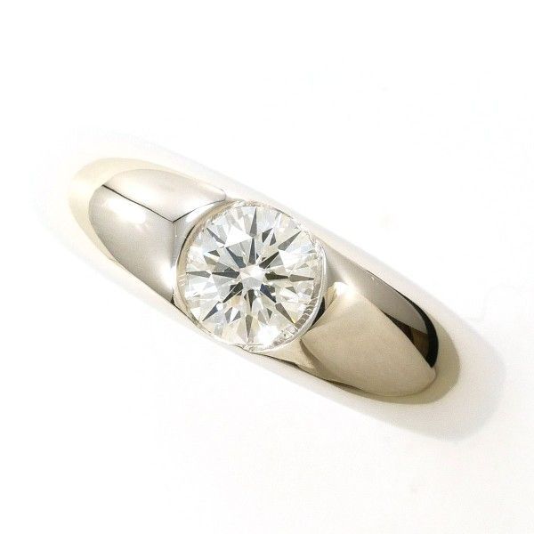 PT900 リング ring 指輪 7.5号 ダイヤ 0.409 VS1 鑑定書 総重量約9.2g