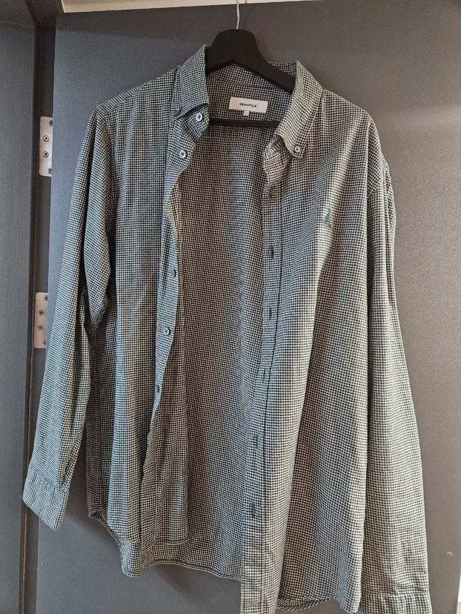 BEAN POLE ビーンポール 105 サイズ 男性 スモール ハウンドトゥース シャツ 緑 BC4864C21M