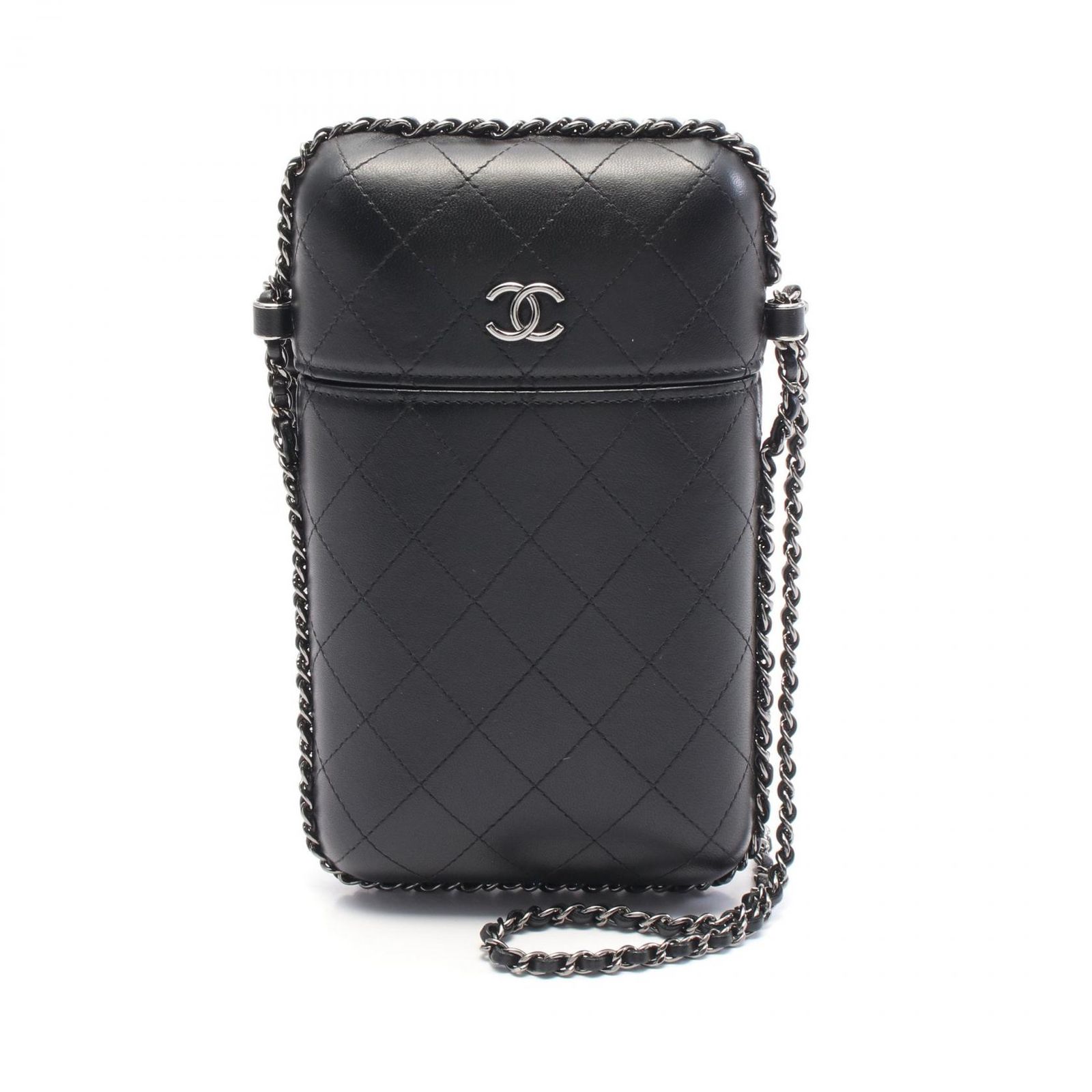 シャネル CHANEL ショルダーバッグ マトラッセ チェーン フォン ホルダー A94471 レザー マトラッセフォンケース チェーンショルダー レディース Used B