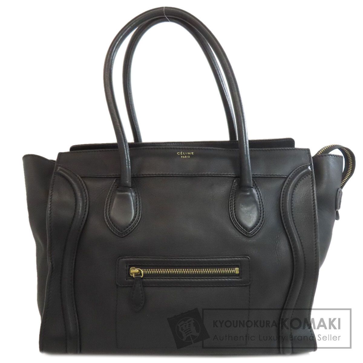 CELINE セリーヌ　ラゲージ　ファントム　ブラックレザー トートバッグ CELINE セリーヌ ラゲージ ファントム ブラックレザー トート