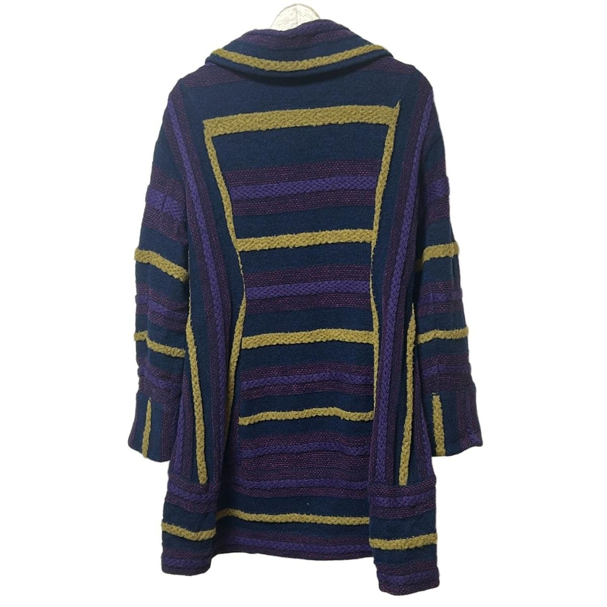 noriko araki ノリコアラキ コート サイズ42 L レディース - ネイビー×ライトパープル×マルチ 長袖 秋 冬