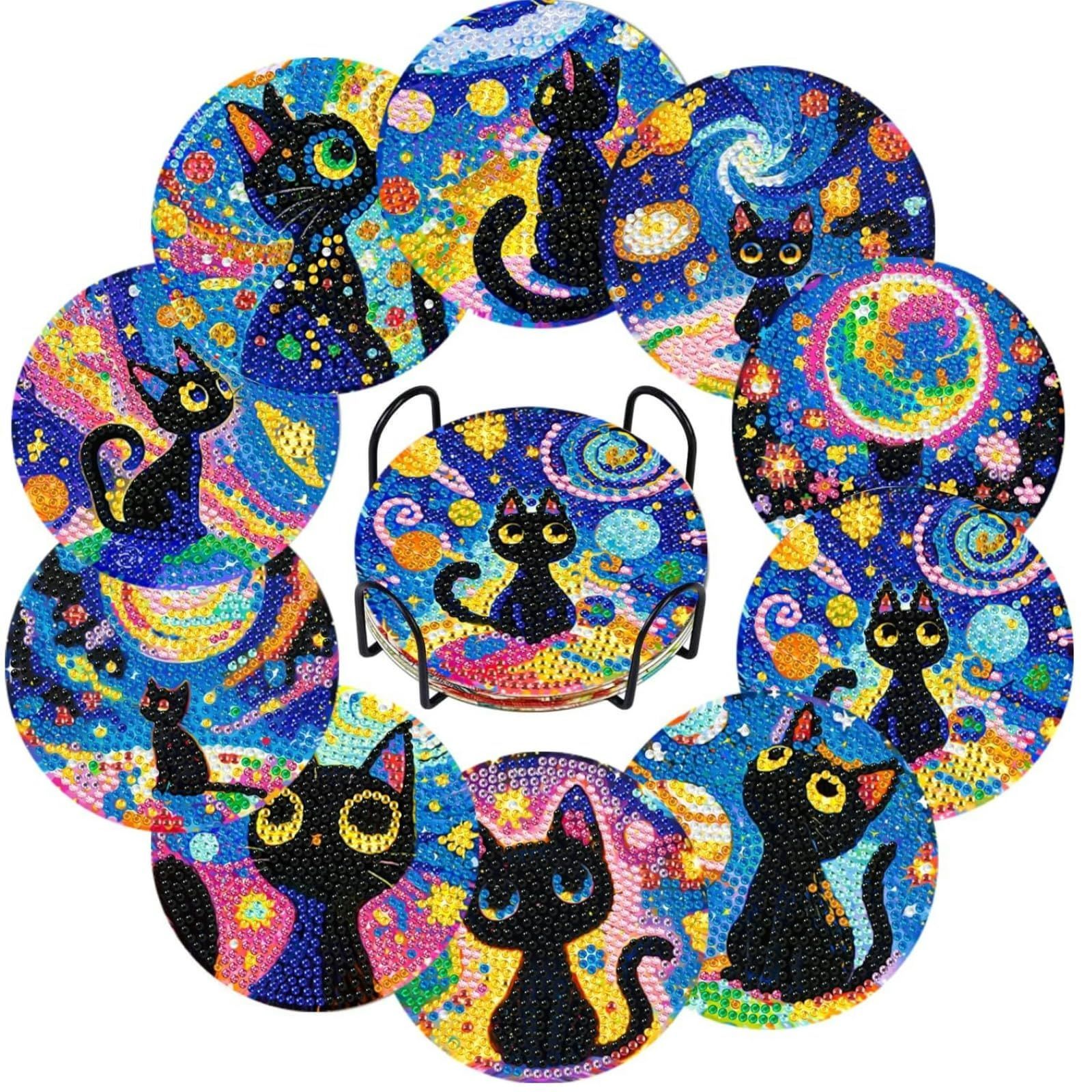 特価セール】10個入 ダイヤモンドアート月 コースター キット ビーズ