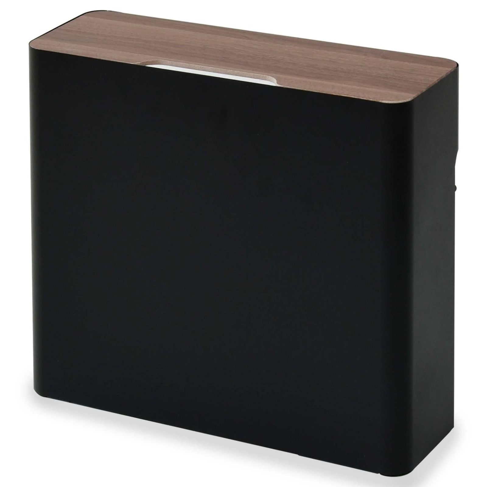 Color ブラック_Style 幅40×高さ37 山善 YAMAZEN ケーブルボックス 大型 ルーター 収納 スチール製 マグネット対応 6つ口タップ 天板開閉 壁にぴったり 巾木よけ 滑り止め 幅40×奥行13.5×高さ37㎝ 完成品 ブラック