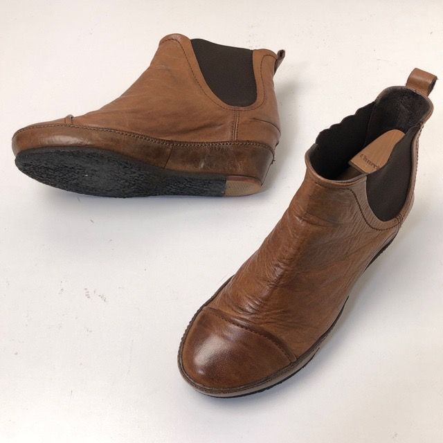 サヤ サイドゴアブーツ ブラウン ラバーソール 5055 チェルシーブーツ 厚底