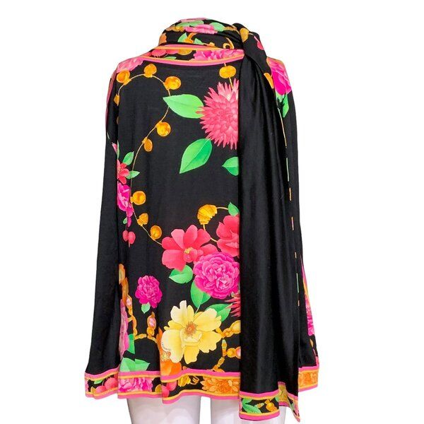 美品 LEONARD レオナール 花柄 長袖 カーディガン トップス ストール