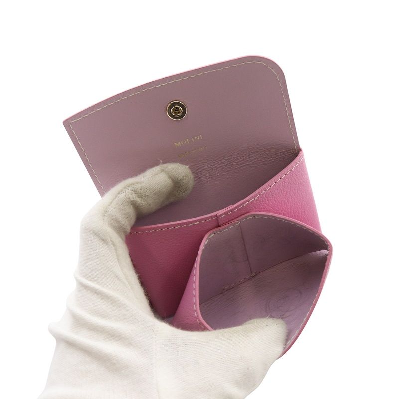 モリニ MOLINI コンパクトウォレット 財布 レザー ピンク - メルカリ