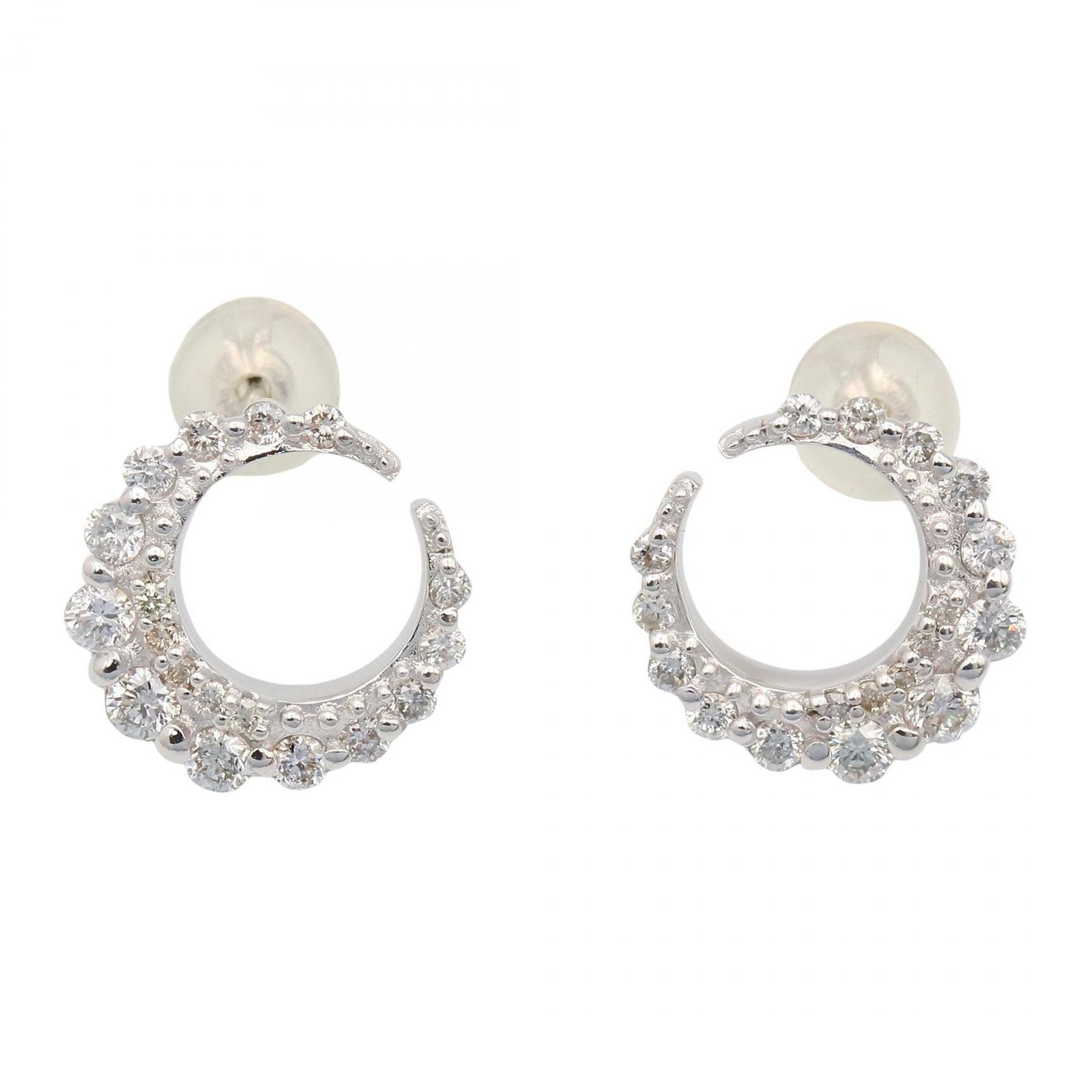 ジュエリー JEWELRY ピアス ダイヤ ピアス ﾀﾞｲﾔ 3.5g K18WG ホワイトゴールド ダイヤモンド ピアス レディース Used A