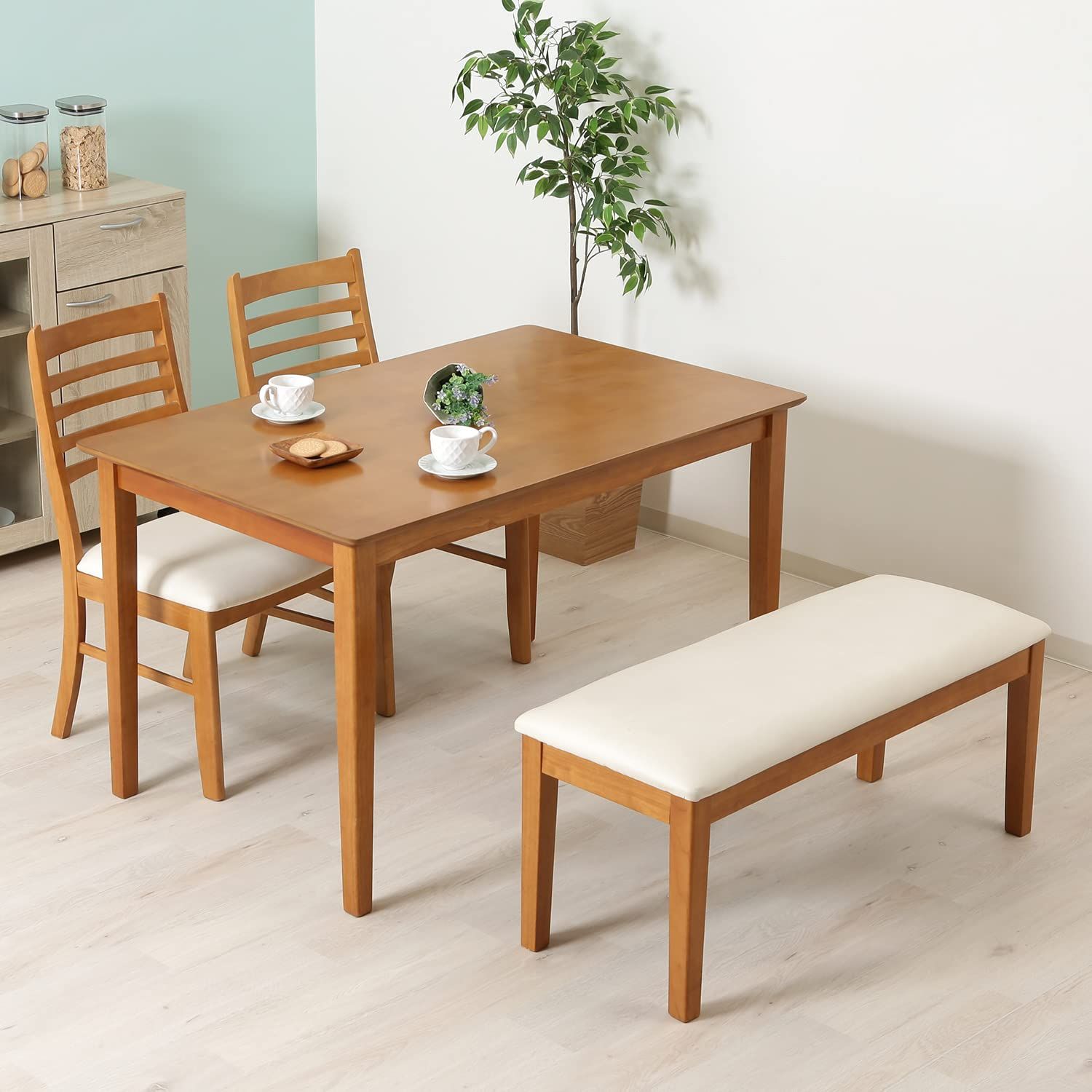 送料無料 不二貿易 ダイニングベンチ 2人掛け 幅100×奥行38×高さ43.5cm ライトブラウン 天然木 ファブリック 長椅子 簡単組み立て スノア 96849 WWW_OLIVIERBERNSTEIN_COM