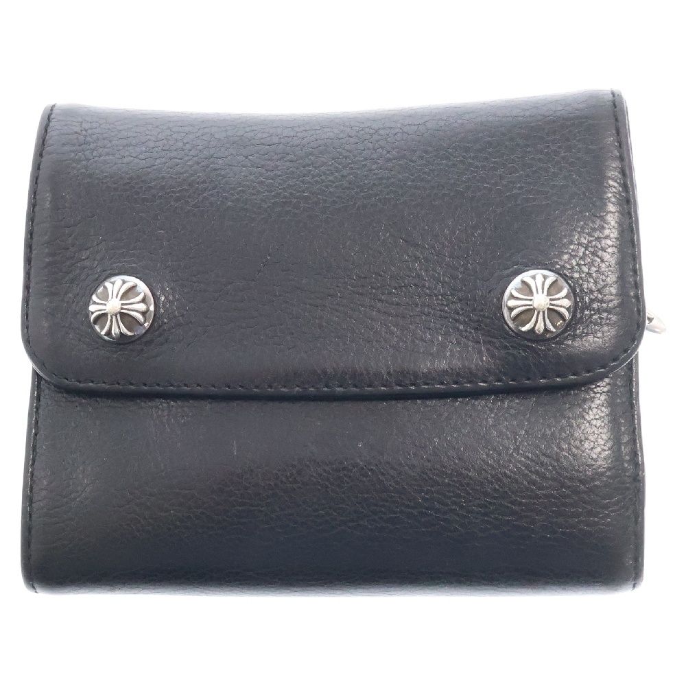 CHROME HEARTS クロムハーツ WAVE MINI ウェーブミニ レザーウォレット 財布 ブラック BCA373