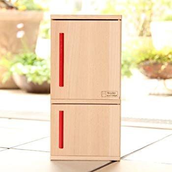 木製おもちゃのだいわ ミニ れいぞうこ tf8su2k 名入れ付き・カラーが選べる！ミニれいぞうこ《包装不可*専用BOX》 (木