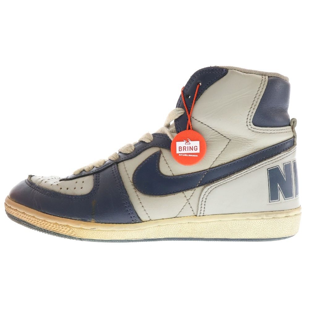 NIKE (ナイキ) 【鑑賞用 1985年製】 VINTAGE TERMINATOR HIGH ヴィンテージ 韓国製 ターミネーター オリジナル ハイカットスニーカー グレー/ネイビー US9/27cm